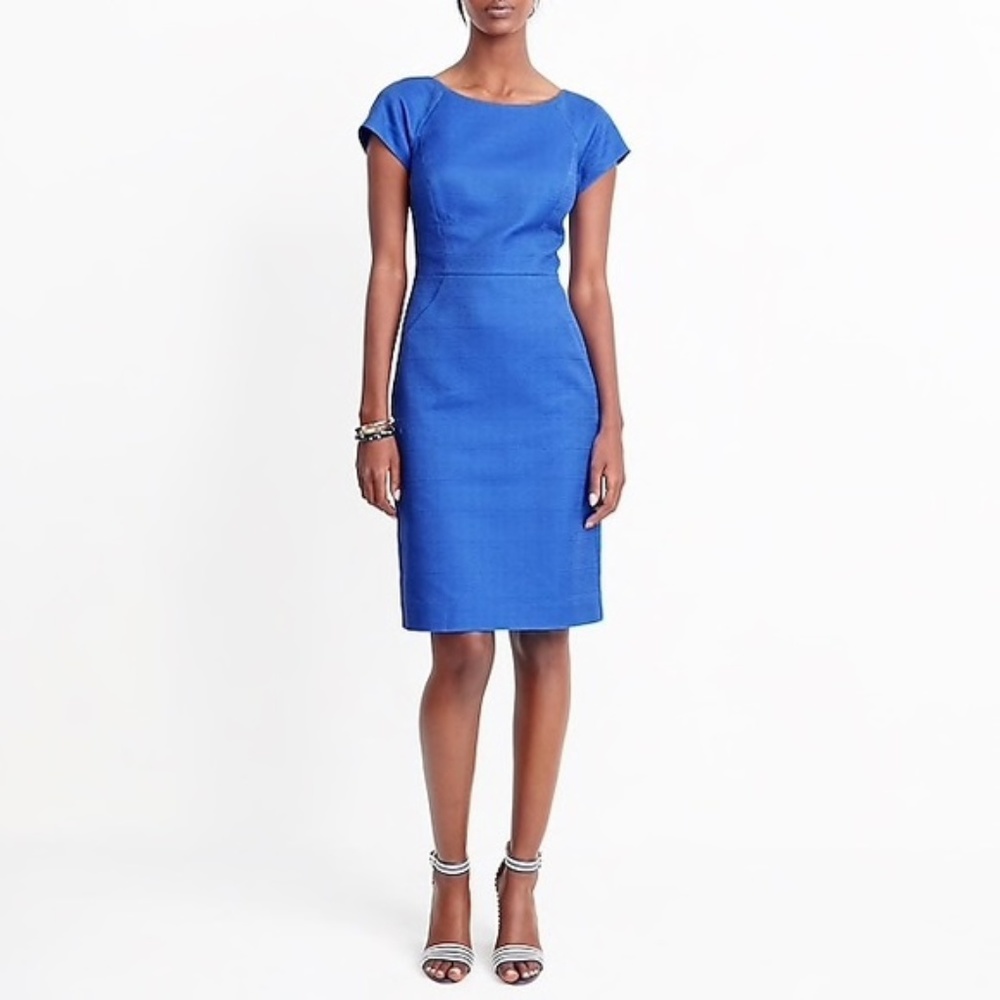 J Crew Blue Short Sleeve Shift Dress